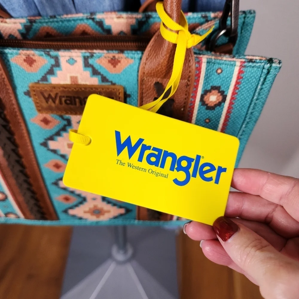 WRANGLER SOUTHWESTERN CANVAS TOTE/SACHEL BAG